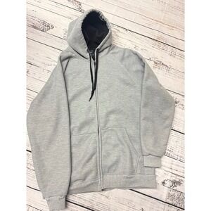 True Rock XXL Gray Full Zip Up Hoodie Casual Activewear Sweatshirt Mens